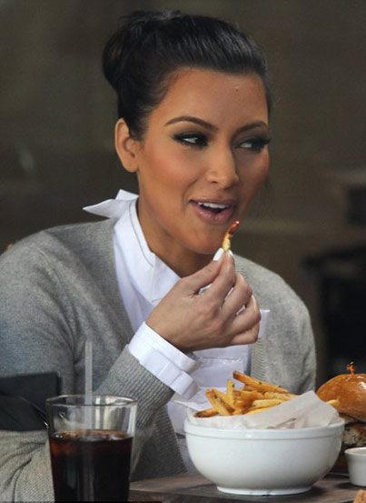 Kim Kardashian great appetite at lunch