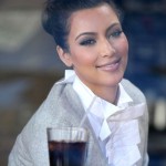 Kim Kardashian in Breadbar restaurant