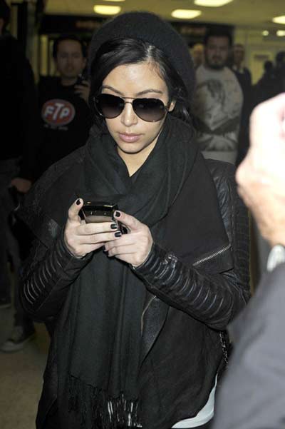 Kim in NYC airport